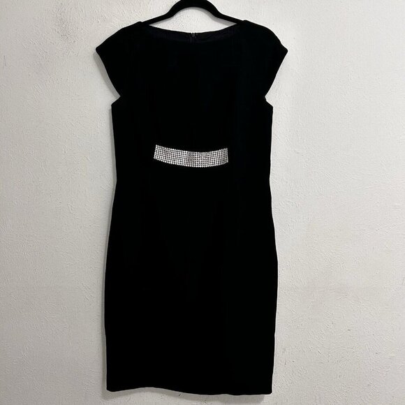 VTG Chetta B by Sherrie Bloom Peter Noviello Black Sheath Cocktail Dress Size 12 - Picture 1 of 12